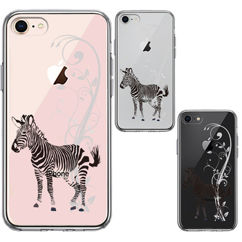 iPhone7 iPhone8 case clear floral Zebra black smartphone case side soft the back side hard hybrid -1