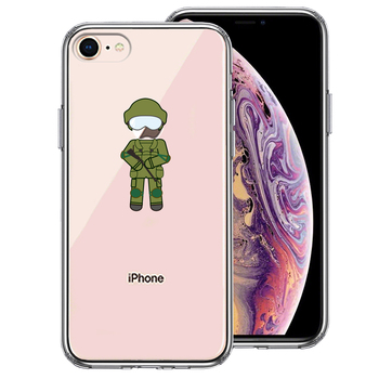 iPhone8 ケース クリア お仕事 職業 自衛官 陸上自衛隊 スマホケース 側面ソフト 背面ハード ハイブリッド-0