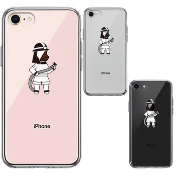 iPhone8 ケース クリア お仕事 職業 消防士 スマホケース 側面ソフト 背面ハード ハイブリッド-1