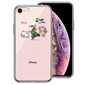 iPhone8 case clear peach Taro party army . smartphone case side soft the back side hard hybrid -0