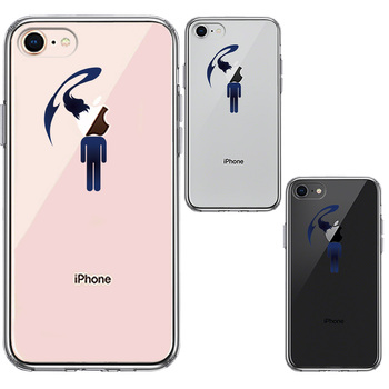 iPhone8 ケース クリア 頭部 寄生 生物 スマホケース 側(cè)面ソフト 背面ハード ハイブリッド-1