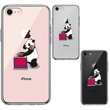 iPhone7 iPhone8 case clear Panda DJ smartphone case side soft the back side hard hybrid -1