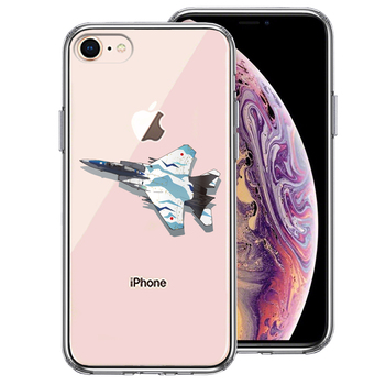 iPhone7 iPhone8 ケース クリア 航空自衛隊 F-15J アグレッサー4 スマホケース 側面ソフト 背面ハード ハイブリッド-0