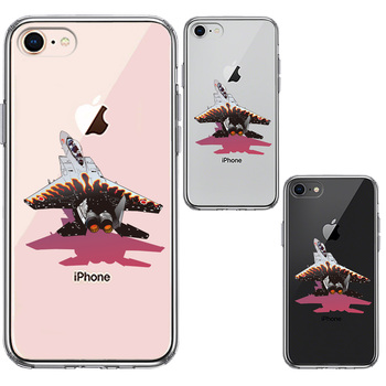 iPhone7 iPhone8 ケース クリア F-15J 記念塗装 23飛行隊10周年 スマホケース 側面ソフト 背面ハード ハイブリッド-1