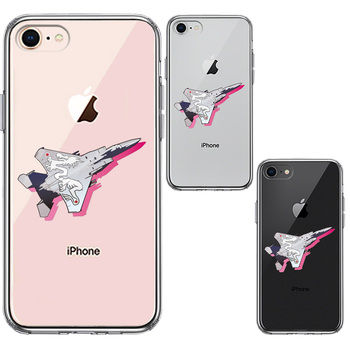 iPhone7 iPhone8 ケース クリア F-15J 303飛行隊 白龍 スマホケース 側面ソフト 背面ハード ハイブリッド-1