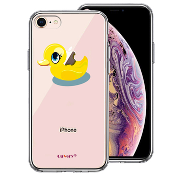 iPhone8 ケース クリア あひるちゃん スマホケース 側面ソフト 背面ハード ハイブリッド-0
