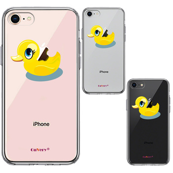iPhone8 ケース クリア あひるちゃん スマホケース 側面ソフト 背面ハード ハイブリッド-1