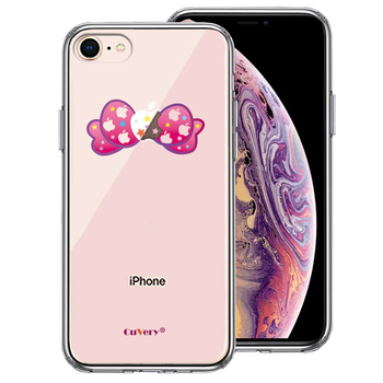 iPhone8 ケース クリア りぼん スマホケース 側面ソフト 背面ハード ハイブリッド UA13912965-9729-0