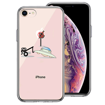 iPhone8 кейс прозрачный эвакуатор перемещение пришелец смартфон кейс боковая сторона soft задняя сторона твердый hybrid -0