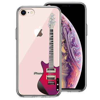iPhone7 iPhone8 ケース クリア エレキギター スマホケース 側面ソフト 背面ハード ハイブリッド-0