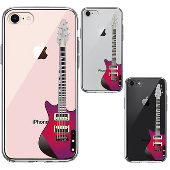 iPhone7 iPhone8 ケース クリア エレキギター スマホケース 側面ソフト 背面ハード ハイブリッド-1