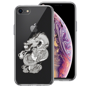 iPhone7 iPhone8 ケース クリア 龍 4 スマホケース 側面ソフト 背面ハード ハイブリッド-0