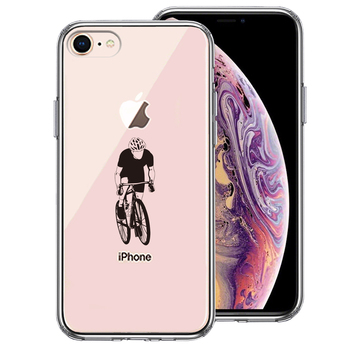 iPhone7 iPhone8 ケース クリア スポーツサイクリング 男子1 スマホケース 側面ソフト 背面ハード ハイブリッド-0