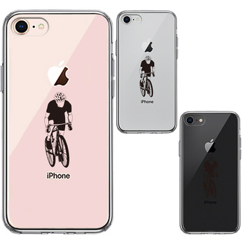 iPhone7 iPhone8 ケース クリア スポーツサイクリング 男子1 スマホケース 側面ソフト 背面ハード ハイブリッド-1