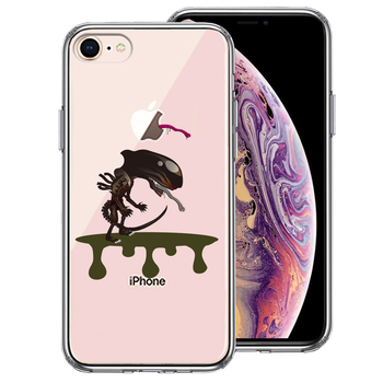 iPhone8 ケース クリア 地球外生命体 スマホケース 側面ソフト 背面ハード ハイブリッド-0