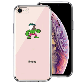 iPhone8 ケース クリア 映画パロディ 超人 スマホケース 側面ソフト 背面ハード ハイブリッド-0