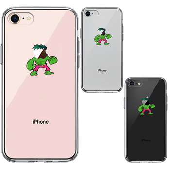 iPhone8 ケース クリア 映画パロディ 超人 スマホケース 側面ソフト 背面ハード ハイブリッド-1