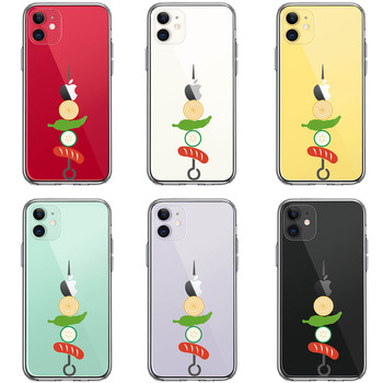 iPhone11 ケース クリア カバー BBQ バーベキュー スマホケース 側面ソフト 背面ハード ハイブリッド-1