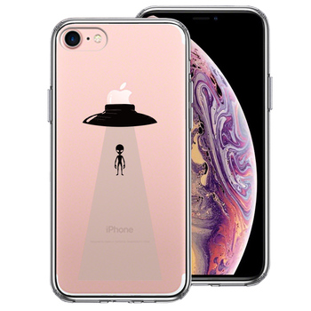 iPhone7 ケース クリア UFO 帰艦 スマホケース 側面ソフト 背面ハード ハイブリッド-0