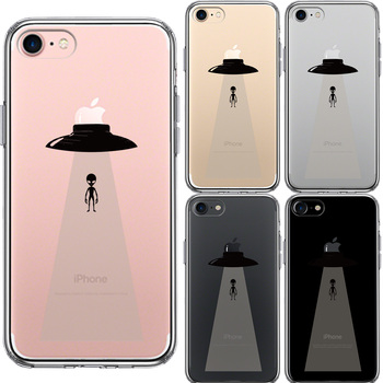 iPhone7 ケース クリア UFO 帰艦 スマホケース 側面ソフト 背面ハード ハイブリッド-1