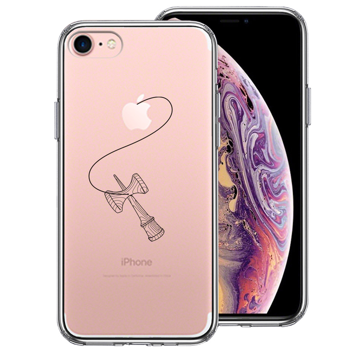 iPhone7 ケース クリア 剣玉２ けんだま スマホケース 側面ソフト 背面ハード ハイブリッド-0