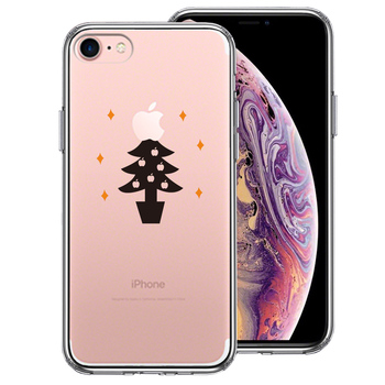 iPhone7 ケース クリア Christmas tree クリスマス スマホケース 側面ソフト 背面ハード ハイブリッド-0
