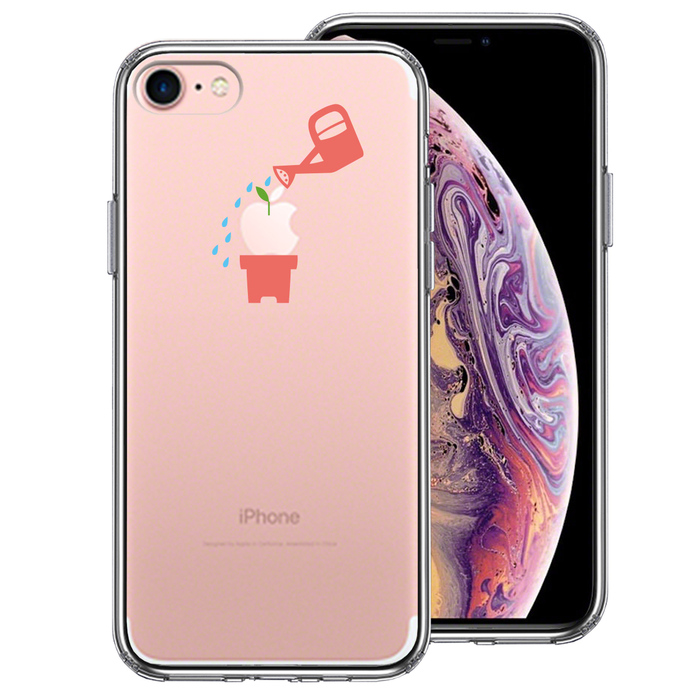 iPhone7 ケース クリア 新芽 スマホケース 側面ソフト 背面ハード ハイブリッド-0