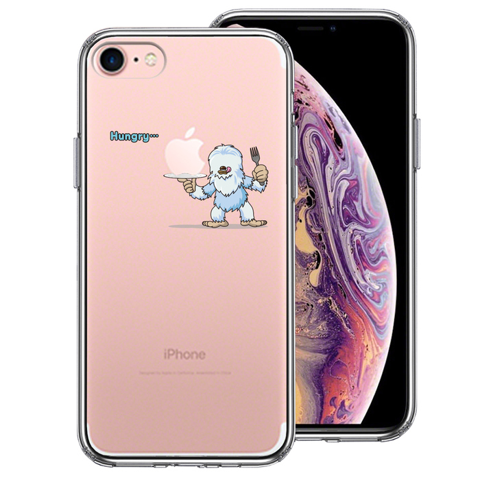 iPhone7 ケース クリア UMA イエティ 雪男 ？ スマホケース 側面ソフト 背面ハード ハイブリッド-0