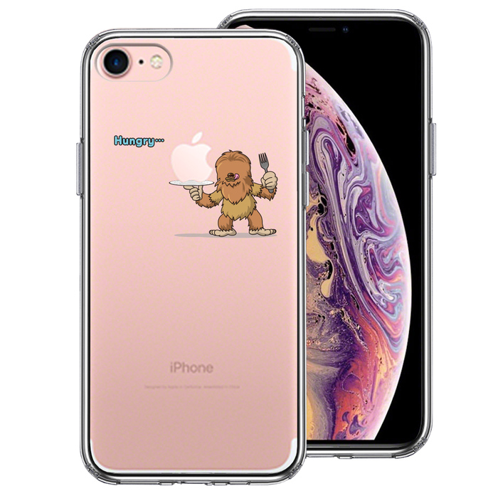 iPhone7 ケース クリア UMA ビッグフット 比婆ゴン ？ スマホケース 側面ソフト 背面ハード ハイブリッド-0
