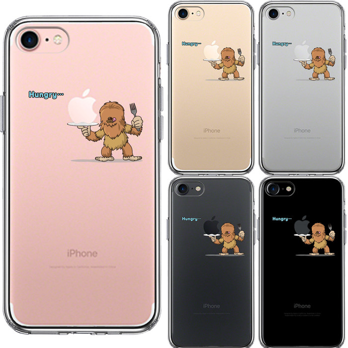 iPhone7 ケース クリア UMA ビッグフット 比婆ゴン ？ スマホケース 側面ソフト 背面ハード ハイブリッド-1