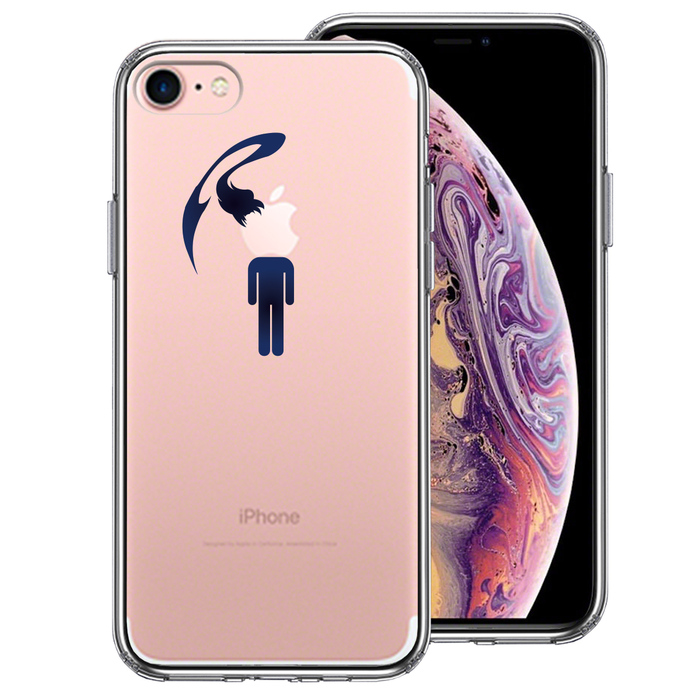 iPhone7 ケース クリア 頭部 寄生 生物 スマホケース 側面ソフト 背面ハード ハイブリッド-0