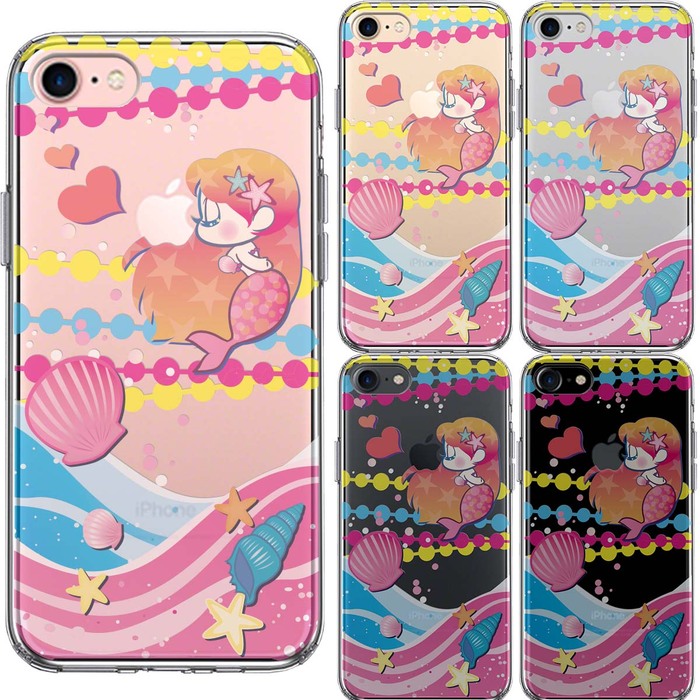 iPhone7 ケース クリア Young mermaid 2 スマホケース 側面ソフト 背面ハード ハイブリッド-1