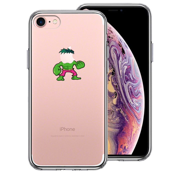 iPhone7 ケース クリア 映画パロディ 超人 スマホケース 側面ソフト 背面ハード ハイブリッド-0