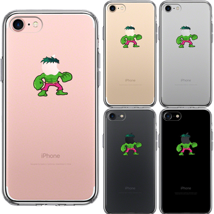 iPhone7 ケース クリア 映画パロディ 超人 スマホケース 側面ソフト 背面ハード ハイブリッド-1