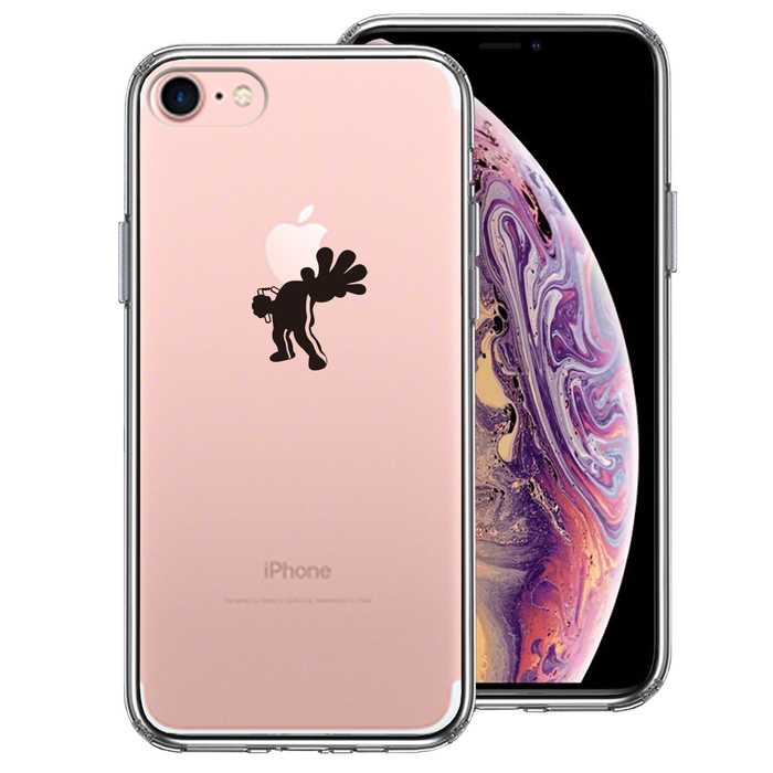 iPhone7 ケース クリア 映画パロディ 天才 格闘家 2 スマホケース 側面ソフト 背面ハード ハイブリッド-0