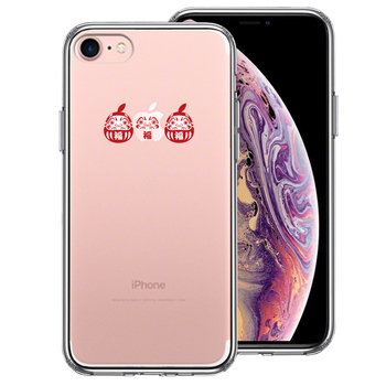 iPhone7 ケース クリア 幸福を呼ぶ 達磨 スマホケース 側面ソフト 背面ハード ハイブリッド-0
