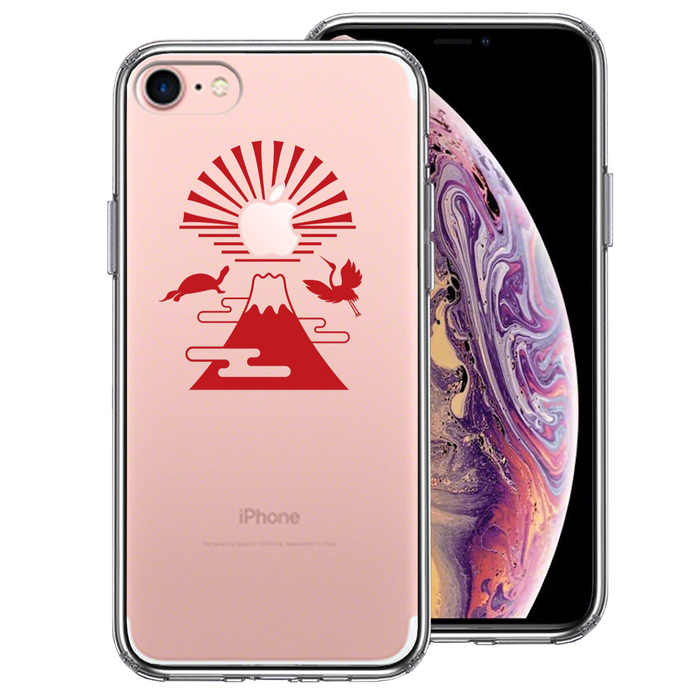 iPhone7 ケース クリア 富士山 初日の出 スマホケース 側面ソフト 背面ハード ハイブリッド-0