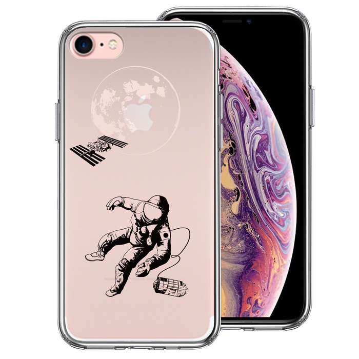 iPhone7 case clear astronaut the earth smartphone case side soft the back side hard hybrid -0