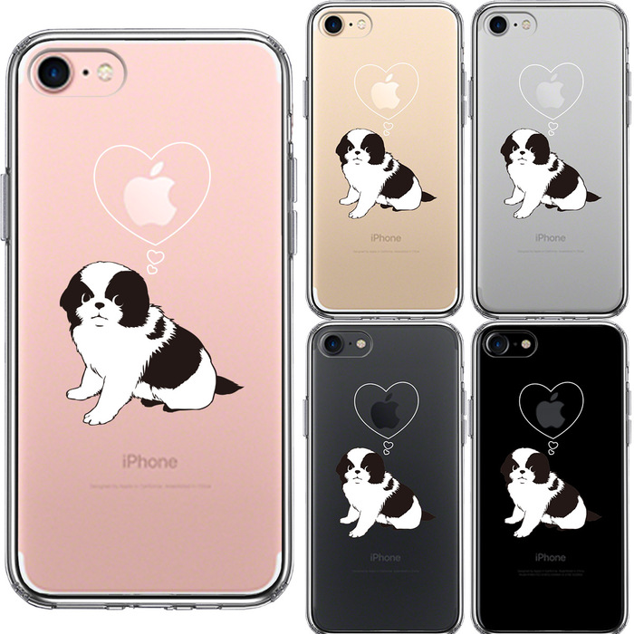 iPhone7 ケース クリア チン 狆 スマホケース 側面ソフト 背面ハード ハイブリッド-1