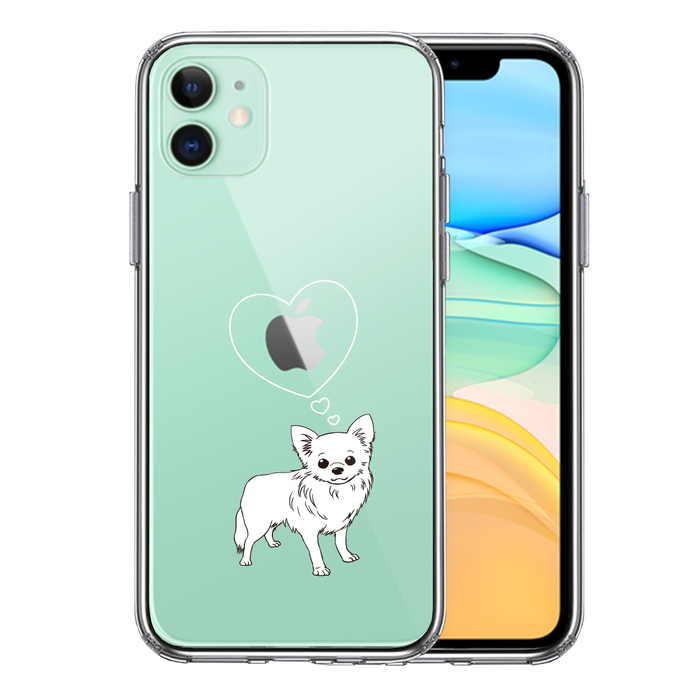 iPhone11 case clear chihuahua smartphone case side soft the back side hard hybrid -0