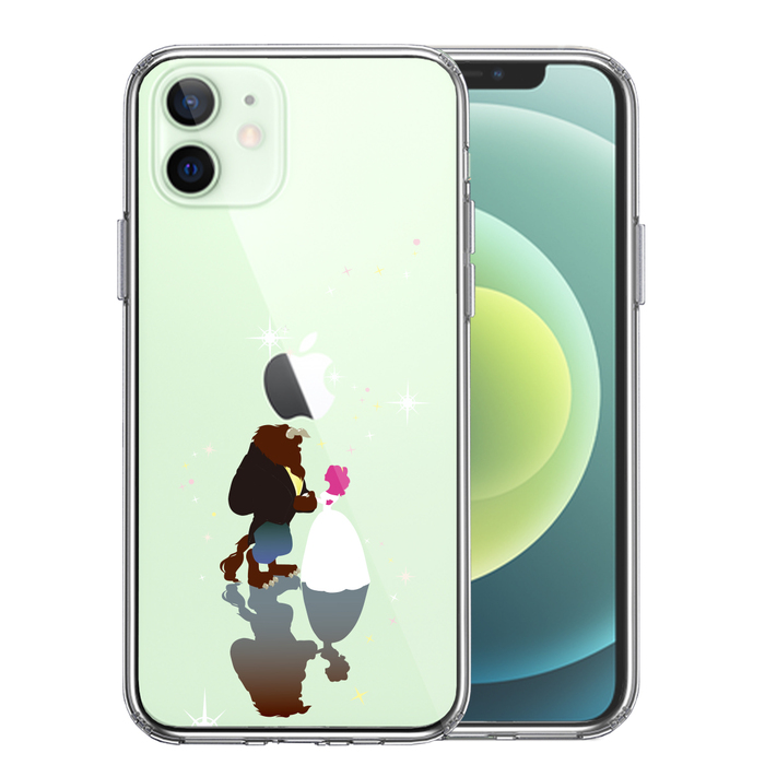 iPhone12 ケース クリア ジャケット 美女と野獣 スマホケース 側面ソフト 背面ハード ハイブリッド-0