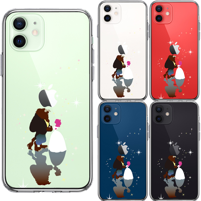 iPhone12 ケース クリア ジャケット 美女と野獣 スマホケース 側面ソフト 背面ハード ハイブリッド-1