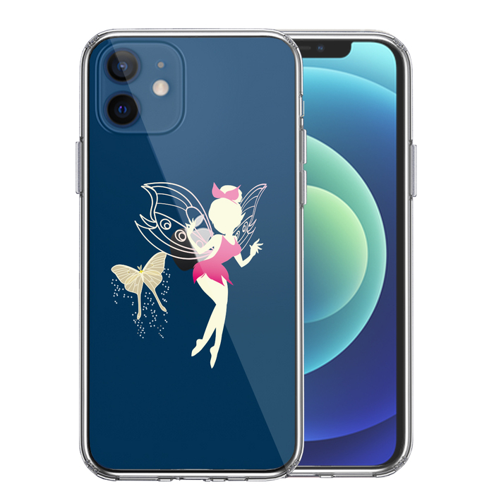 iPhone12 ケース クリア ピーターパン 妖精 3 スマホケース 側面ソフト 背面ハード ハイブリッド-0