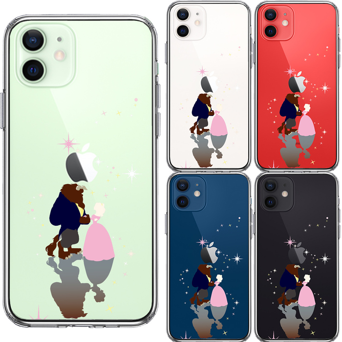 iPhone12 ケース クリア 美女と野獣 スマホケース 側面ソフト 背面ハード ハイブリッド-1