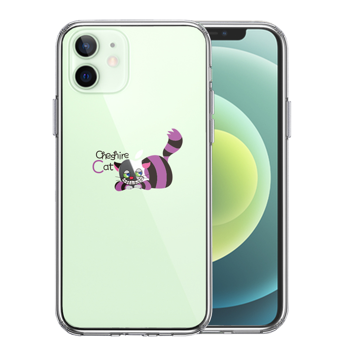 iPhone12 ケース クリア アリス CAT チェシャ猫 1 スマホケース 側面ソフト 背面ハード ハイブリッド-0