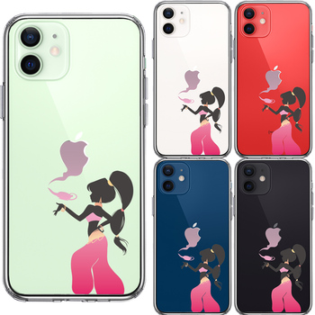 iPhone12 ケース クリア アラジン ピンク スマホケース 側面ソフト 背面ハード ハイブリッド-1