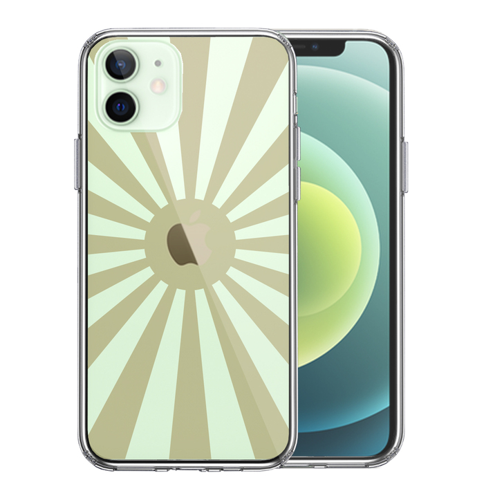 iPhone12 ケース クリア 旭日旗 太陽 日本 スマホケース 側面ソフト 背面ハード ハイブリッド-0