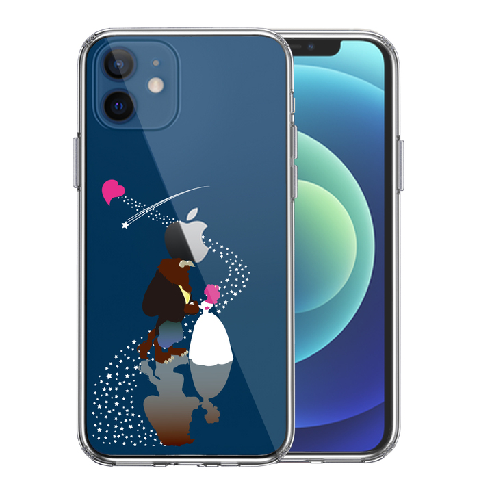 iPhone12 ケース クリア 美女と野獣 星 の 祝福 スマホケース 側面ソフト 背面ハード ハイブリッド-0