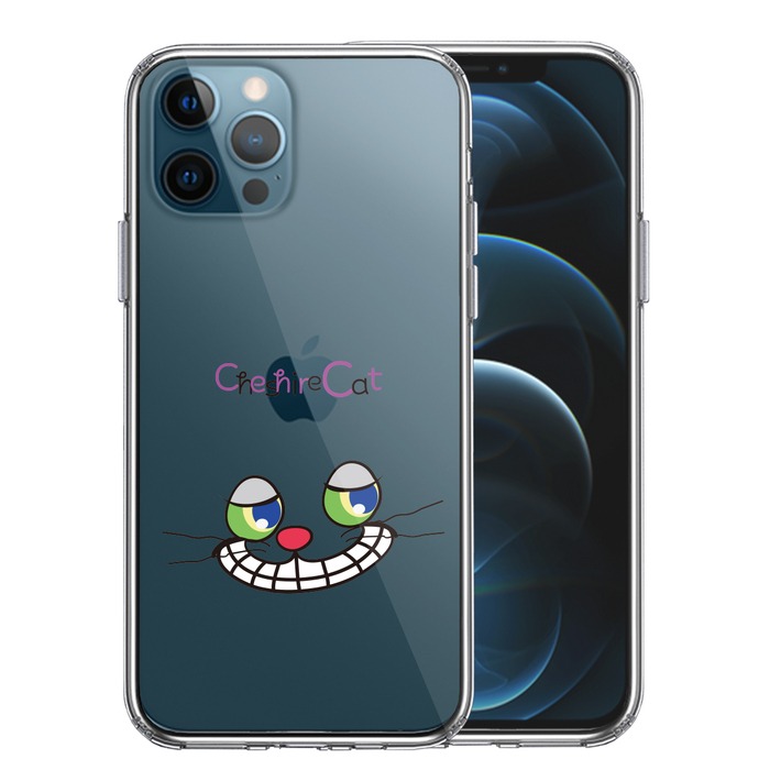 iPhone12Pro ケース クリア アリス CAT チェシャ猫 2 スマホケース 側面ソフト 背面ハード ハイブリッド-0