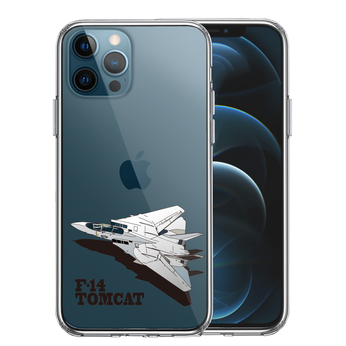 iPhone12Pro ケース クリア 米軍 F-14 トムキャット スマホケース 側面ソフト 背面ハード ハイブリッド-0